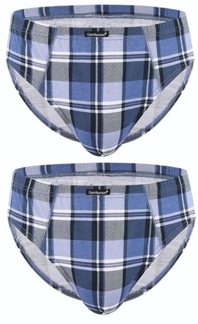 Набор из 2 клетчатых трусов-слипов Gentlemen (Размер: XL) (Цвет: серый с голубым)