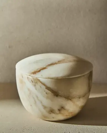 ZARA HOME ЕМКОСТЬ ДЛЯ ВАННОЙ ИЗ МРАМОРА, ЭКРЮ