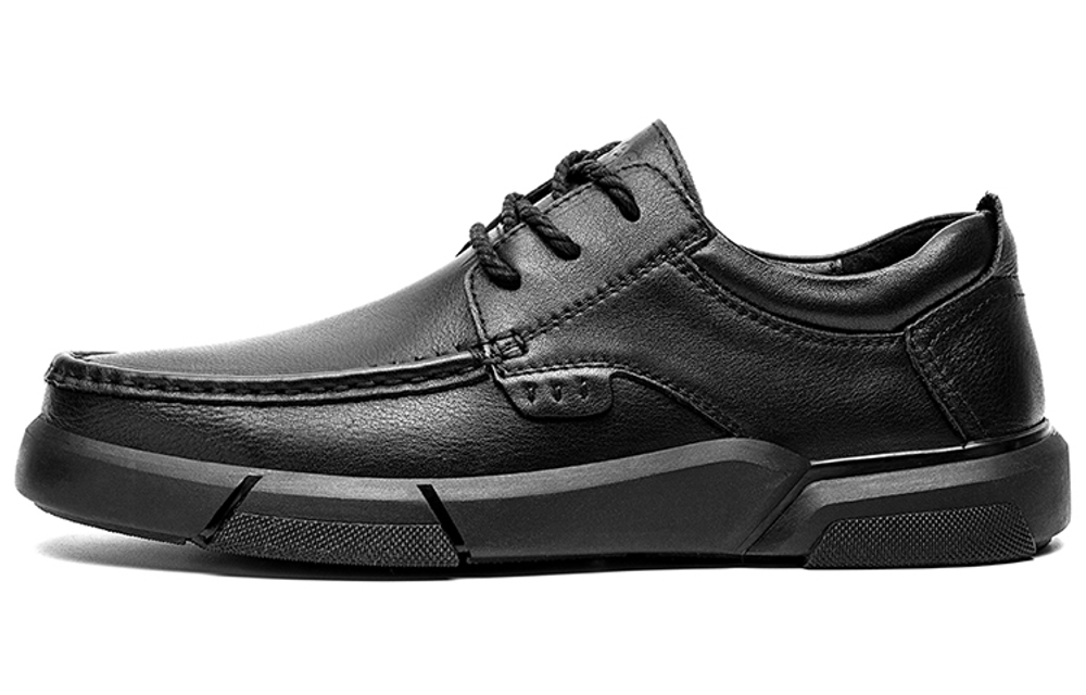 Jeep Casual Leather Shoes Men"s Low top Black