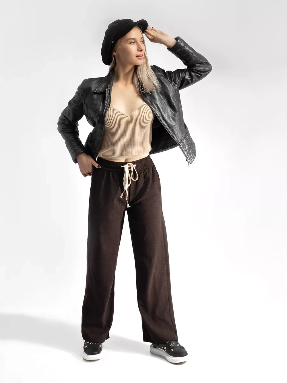 брюки вельветовые широкие палаццо на резинке