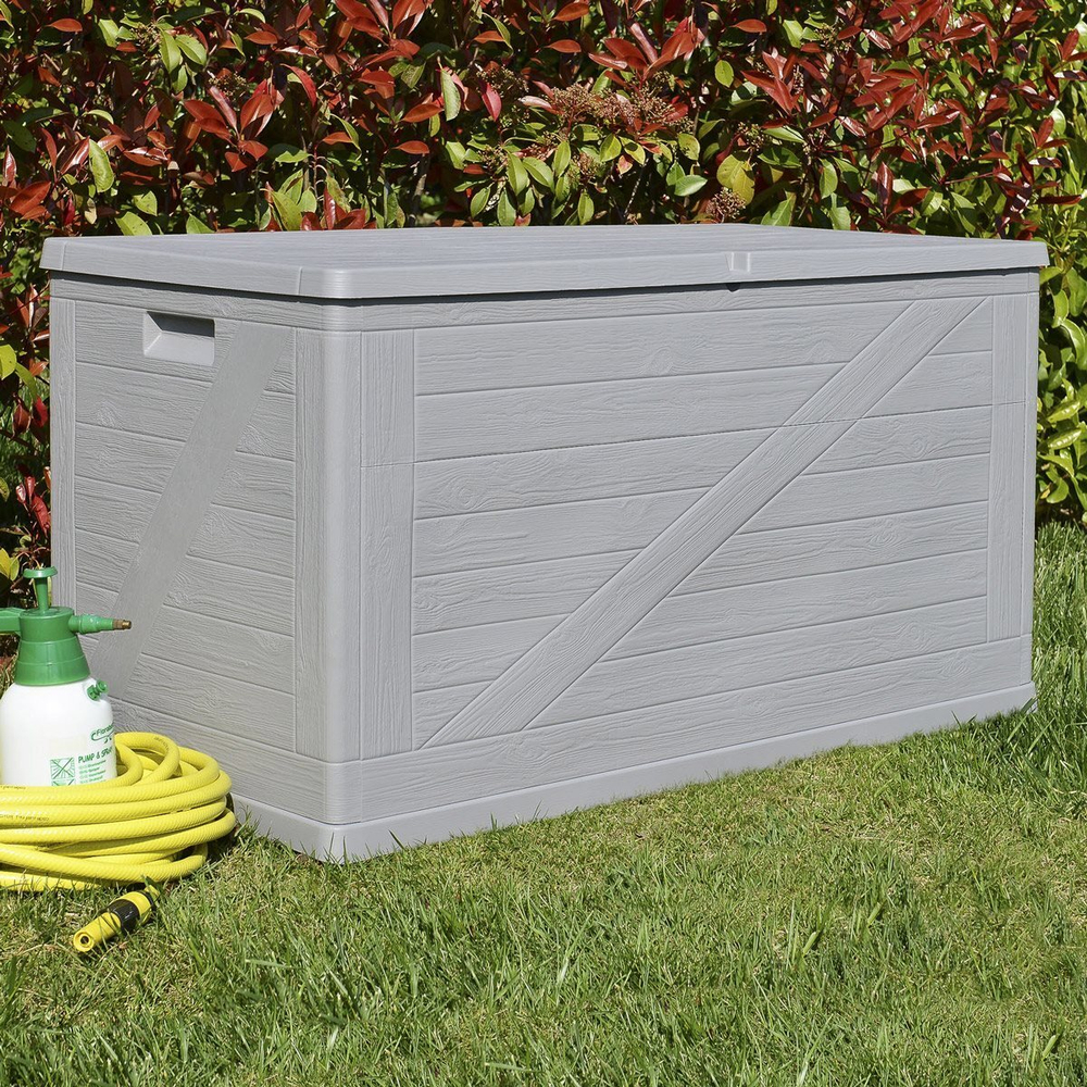 Пластиковый сундук Toomax Multibox Wood 420 л grey