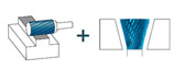 Комбинированная борфреза Karnasch конус 60° + цилиндр