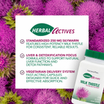 NaturesPlus, Herbal Actives, расторопша, 250 мг, 60 капсул