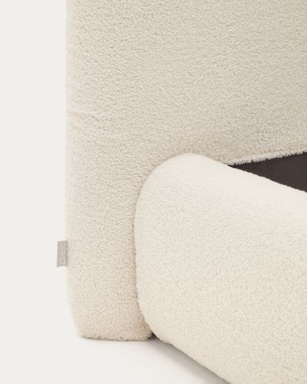 Кровать Martina со съемным бежевым чехлом из ткани букле под матрас 180 х 200 см