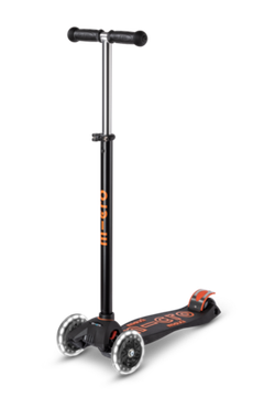 Самокат Maxi Micro Deluxe LED черно-оранжевый