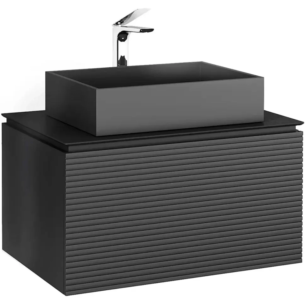 Тумба с раковиной Jorno Stone 80 см Stn.01.80/P/A/JR антрацит