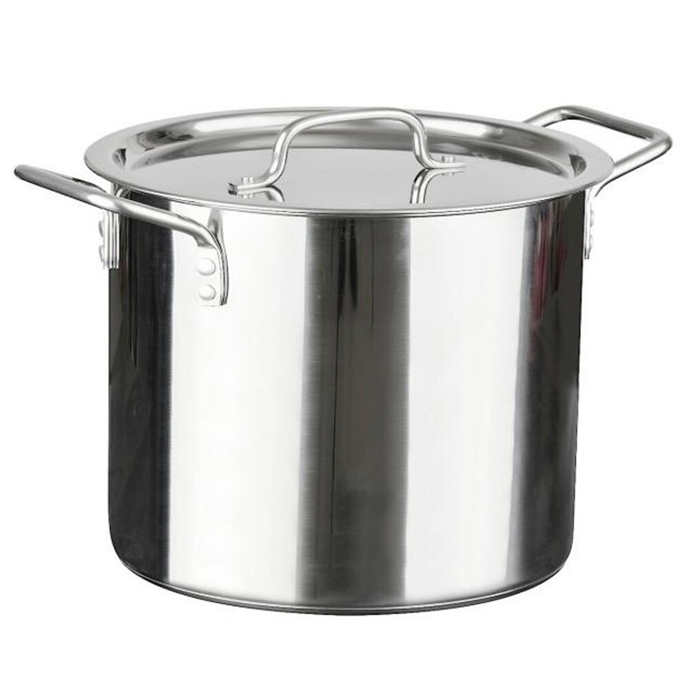 Котел 25л d35см h30см, высокий, ТРС, капсульное дно, сварной, клепанные ручки "Общепит"