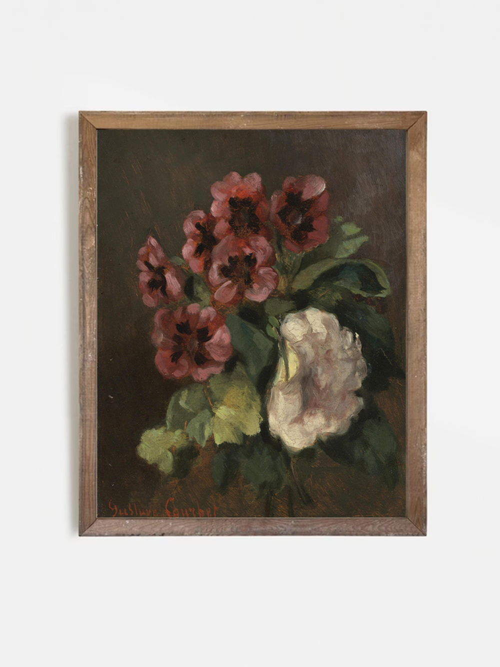 Купить арт-принт натюрморта с цветами 'Bouquet de Fleurs'. Эстетичное интерьерное искусство, классический настенный натюрморт с цветами. Красивое искусство недорого  пастелью и маслом для создания настенной галереи.