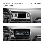 Магнитола Audi A6 C6 2008-2011 3G - Teyes LUX ONE ROUND монитор 12.3" 2K QLED на Android 10, CarPlay, 4G SIM-слот