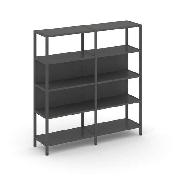 Shelf System Двухсекционный стеллаж четырехярусный SN.STM-421 Антрацит/Металл Антрацит 1590*400*1613
