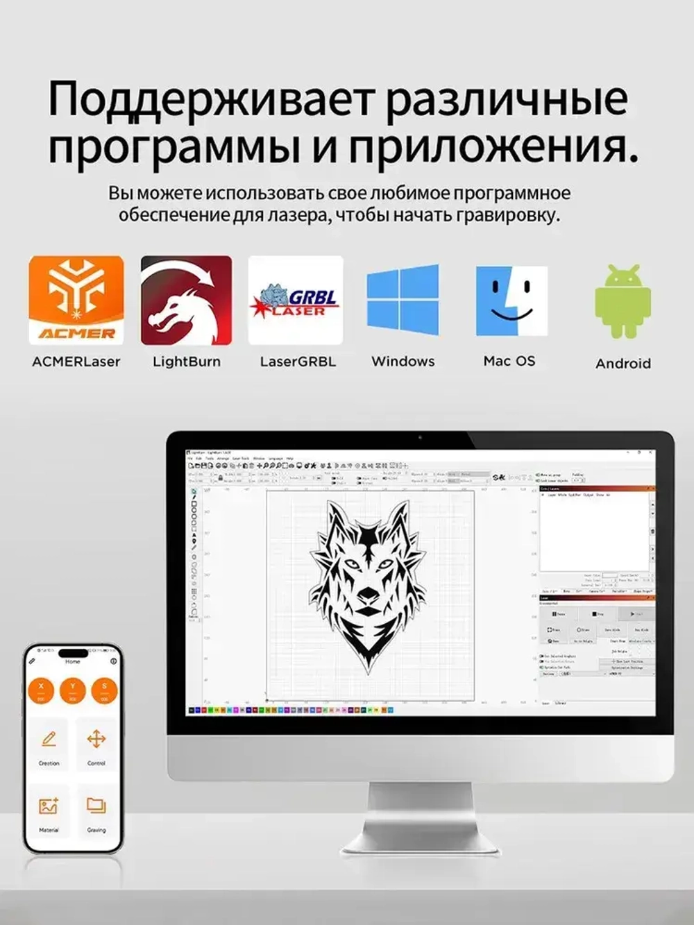 ACMER P2 33W лазерный гравер и гравировальный станок по металлу, дереву, коже, с лазерной резкой, для DIY и производства