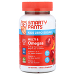SmartyPants, для детей, мультивитамины и омега-3, со вкусом клубники и банана, 60 жевательных таблеток