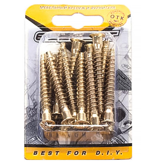 Стяжка шурупная латунированная 6,3х50 PZ (15 шт) "Element" 271920