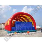 Коммерческий надувной батут "Веселый дом и звери в нём" с крышей 9*6*6 м