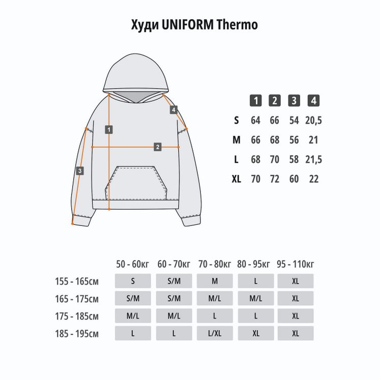 Худи UNIFORM Thermo Minilogo, серый/белый