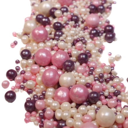 Посыпка "Драже из глазури" (серебро/сиреневое/розовое)