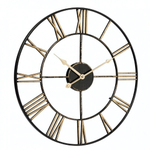 4848-001 Часы настенные круг d=45,5см, открытая стрелка, корпус чёрный с бронзой "Классика"