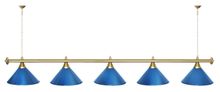 Лампа STARTBILLIARDS 5 пл. (плафоны антик медь,штанга коричневая,фурнитура золото)