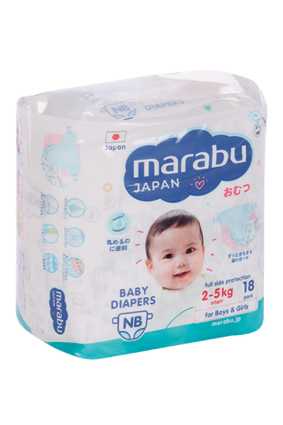 Подгузники Marabu NB 2-5кг 18шт.