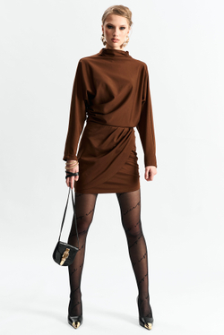 Платье мини 1261 корица