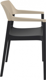 Кресло пластиковое Siesta Contract Tulum, черный, бежевый