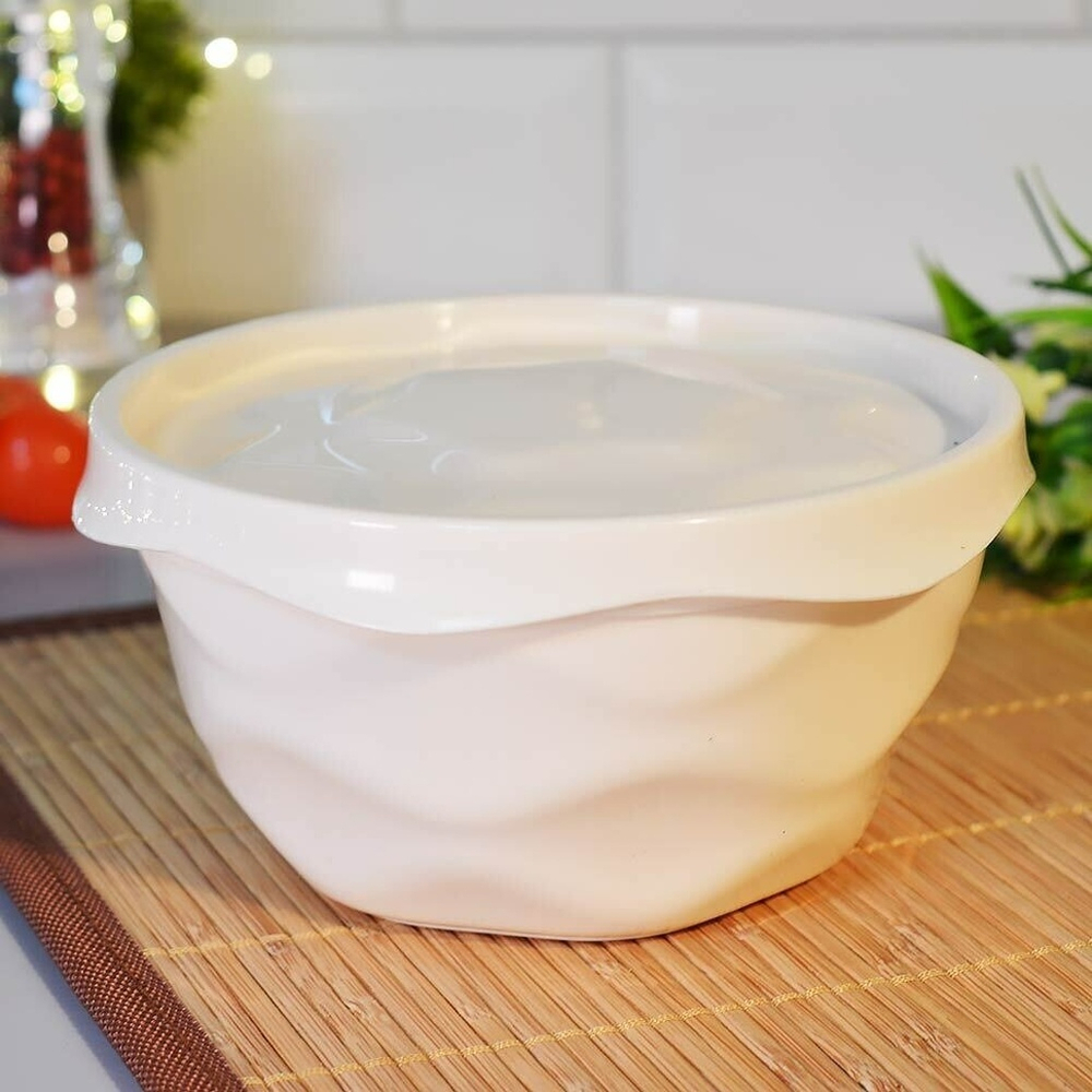 Салатник 0,75л с крышкой "Modena" (светло-бежевый)