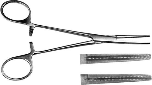ТМ- З-11-1 Зажим к/о с атравматической насечкой прямой, 160 мм (НОВОЕ ИСПОЛНЕНИЕ)