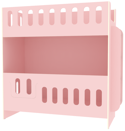 Двухъярусная кровать КарИВи cо сплошным бортом ДС-260 80x160 Розовый