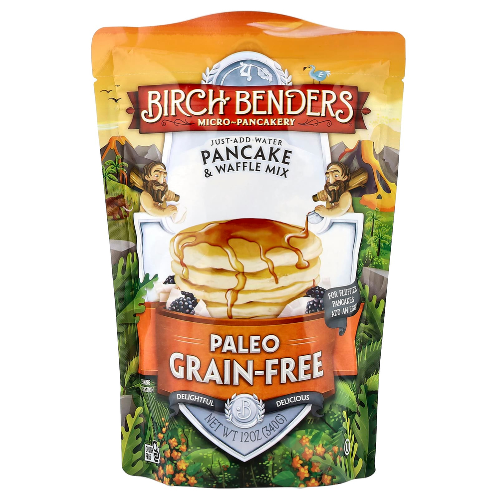 Birch Benders, смесь для приготовления блинов и вафель, палеодиета, 340 г (12 унций)