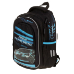 Ранец школьный "Гонки" ан.спинка,4отд,2 бок.карм,310х200х370мм,22,5л,ПЭС,светоотр.элем. (ПандаРог)