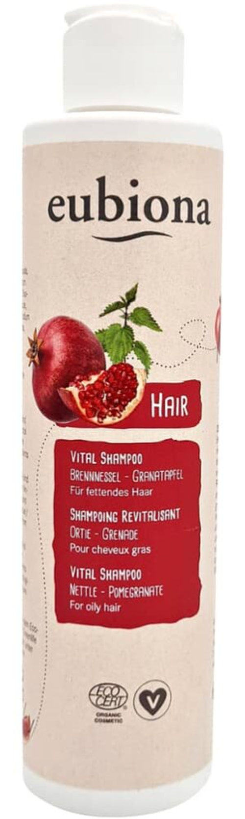 Шампунь Eubiona Vital с крапивой и гранатом, 200 мл.