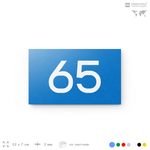 Табличка с номером 65 на дверь квартиры, для офиса, кабинета, аудитории, склада, голубая 120х70 мм, Айдентика Технолоджи