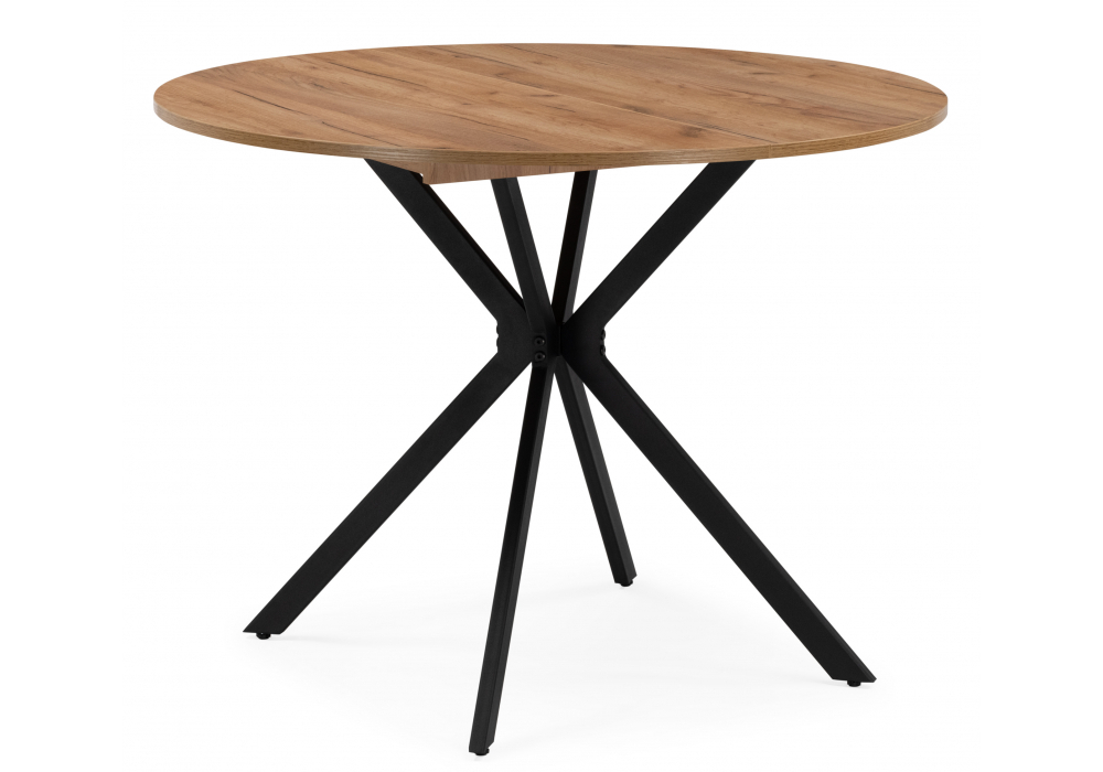 Стол деревянный Woodville Орион 90, 130 дуб крафт золотой, черный матовый, ножки черные