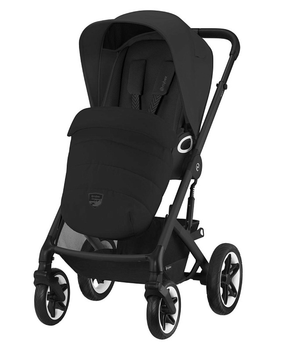 Коляска 2 в 1 Cybex Talos S Lux BLK Moon Black с дождевиками прогулочного блока и люльки