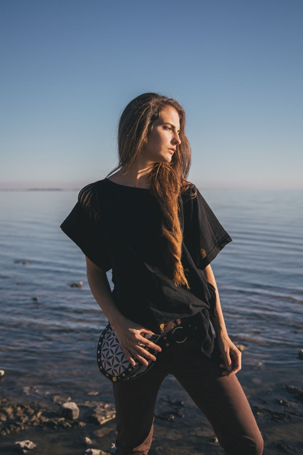 Оверсайз бохо-топ Chintamani (черный)