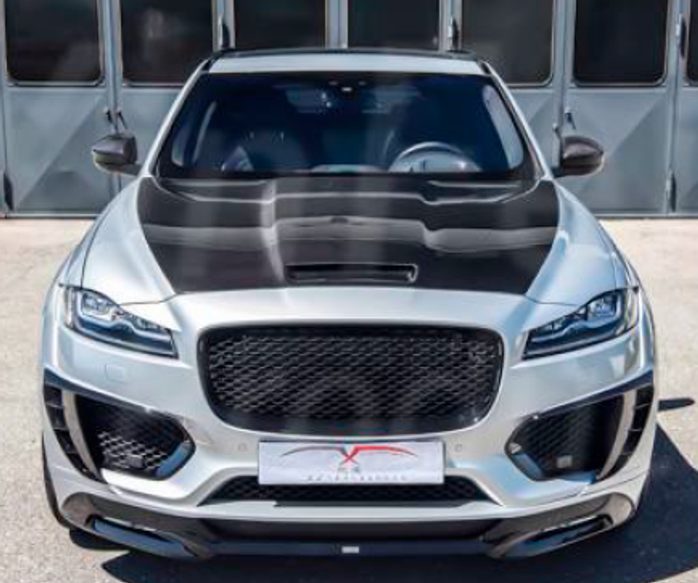 Карбоновый капот в стиле LM для Jaguar F-Pace 2016-2024 Ягуар
