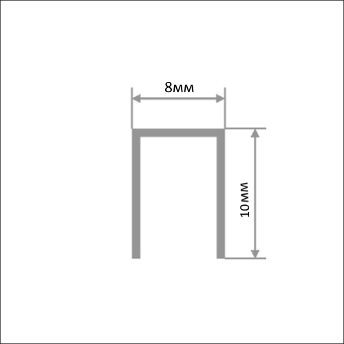 Фриз-СК 8*10мм "DO-1" 2,7м Серебро глянец стальной