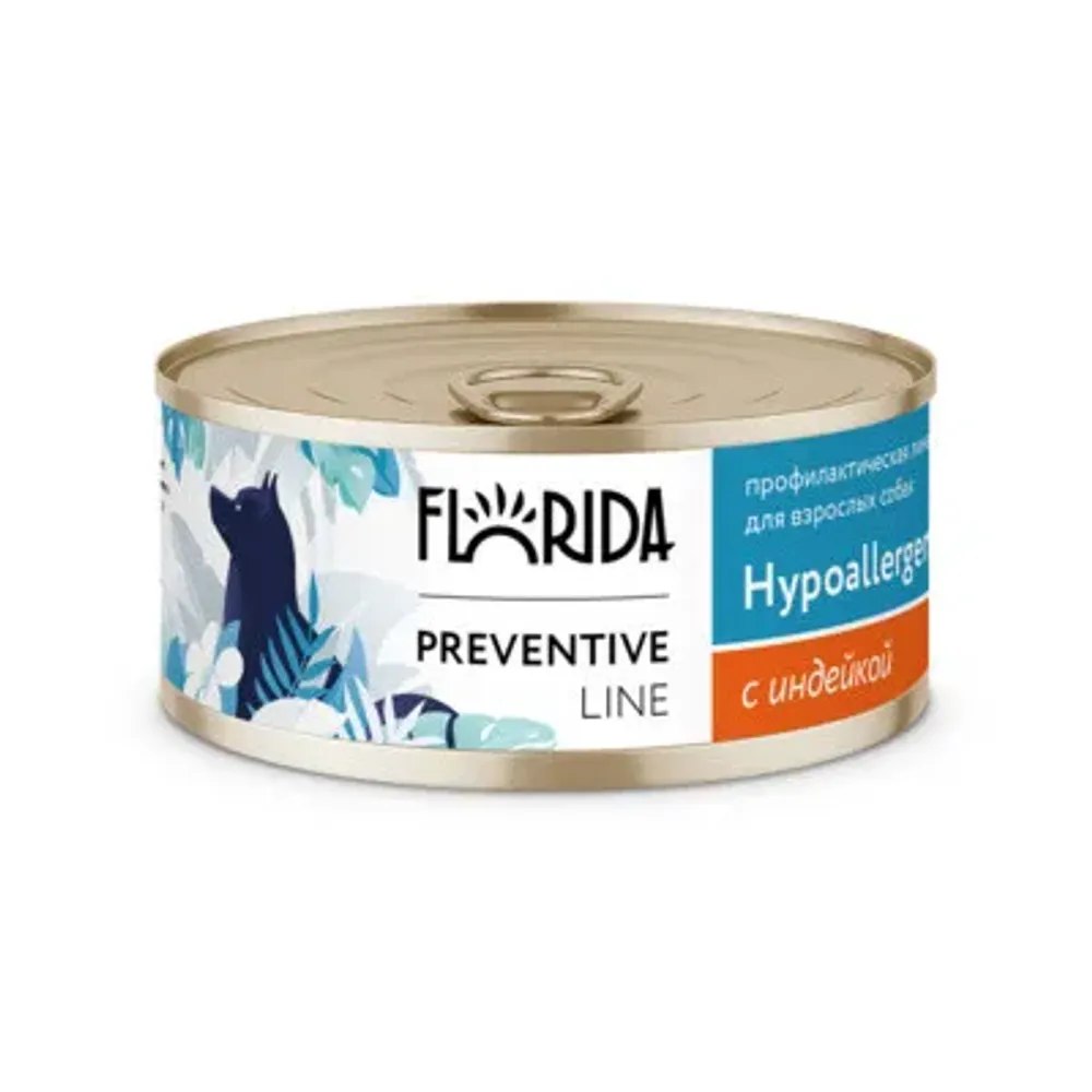 Консервы Florida Preventive Line Hypoallergenic для собак при пищевой аллергии, с индейкой
