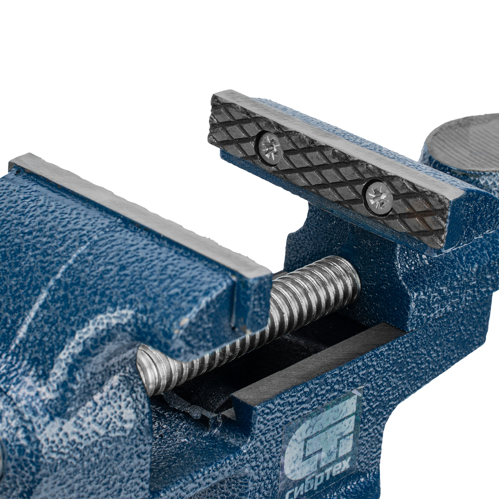 Тиски слесарные, настольные, поворотные, ширина рабочих губок 65 мм, наковальня Сибртех