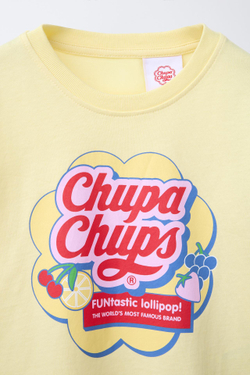 ZARA ФУТБОЛКА С НАШИВКОЙ CHUPA CHUPS®, ЖЕЛТЫЙ