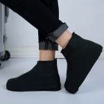 Многоразовые бахилы черные Shoescondom (тонкий силикон)