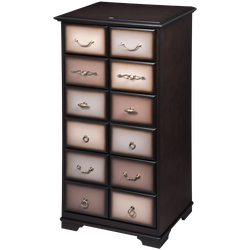 Комод "Пандора"- 5 с 4 ящиками Орех Оберджин, цвет фасада Шоколад