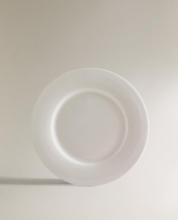 ZARA HOME ТАРЕЛКА ИЗ КОСТЯНОГО ФАРФОРА, БЕЛЫЙ