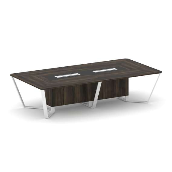 Steel Meet Стол переговорный прямоугольный KM-PR.B.SP-12 Дуб Мали/Графит Глянец/Металл Белый 3200*16