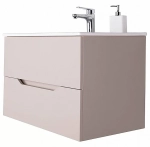 Тумба с раковиной Orange Line Li-100TuL+Ra латте матовый