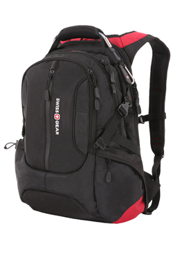Прочный удобный качественный с гарантией швейцарский городской чёрный с красным рюкзак 36х17х50 см (30 л) с отделением под ноутбук до 15" SWISSGEAR SA15912215