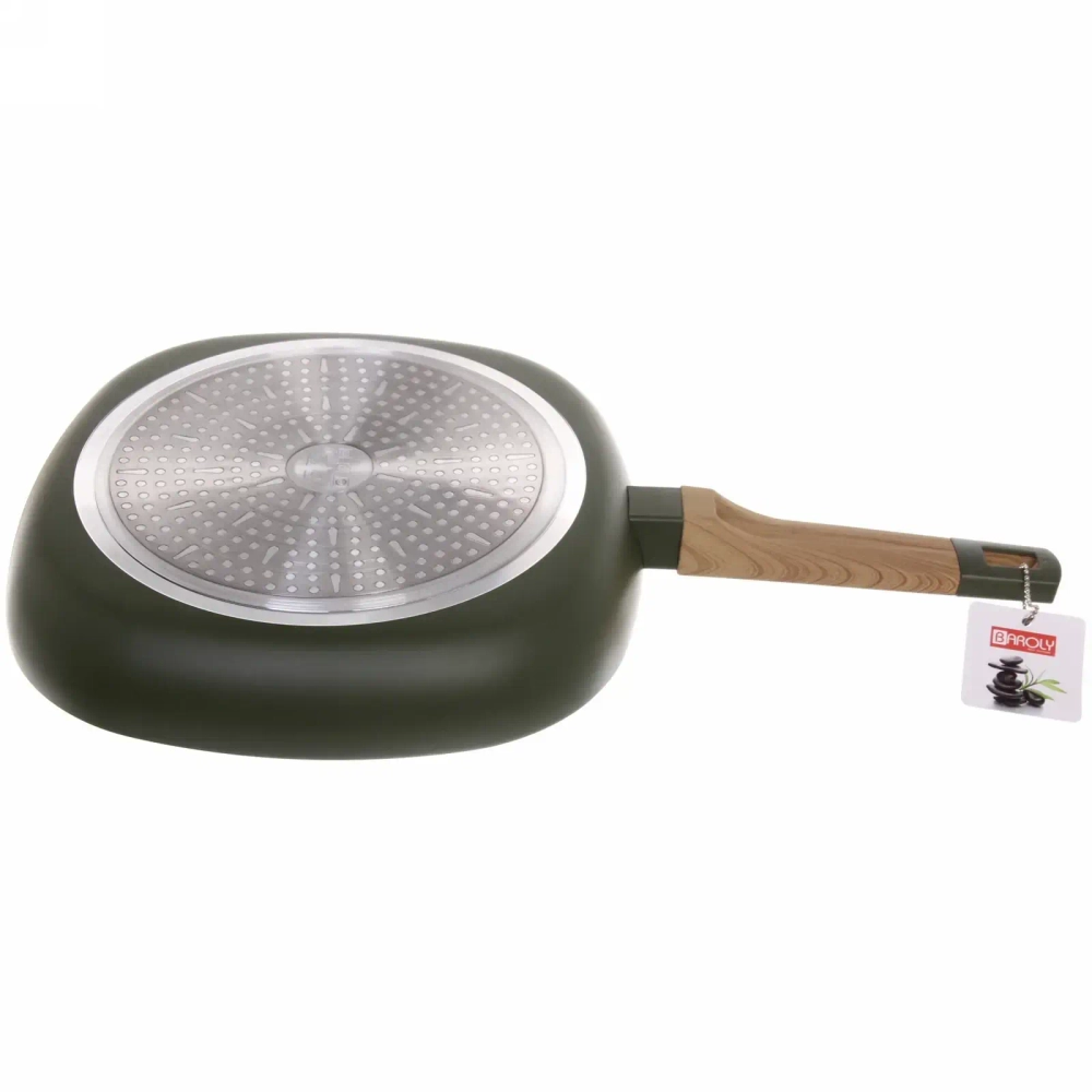 Сковорода квадратная «BAROLY» OLIVA 28*28см индукционная, бакелитовая ручка