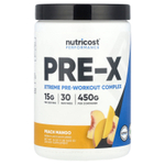Nutricost, Performance, Pre-X, предтренировочный комплекс Xtreme, персик и манго, 450 г (1 фунт)