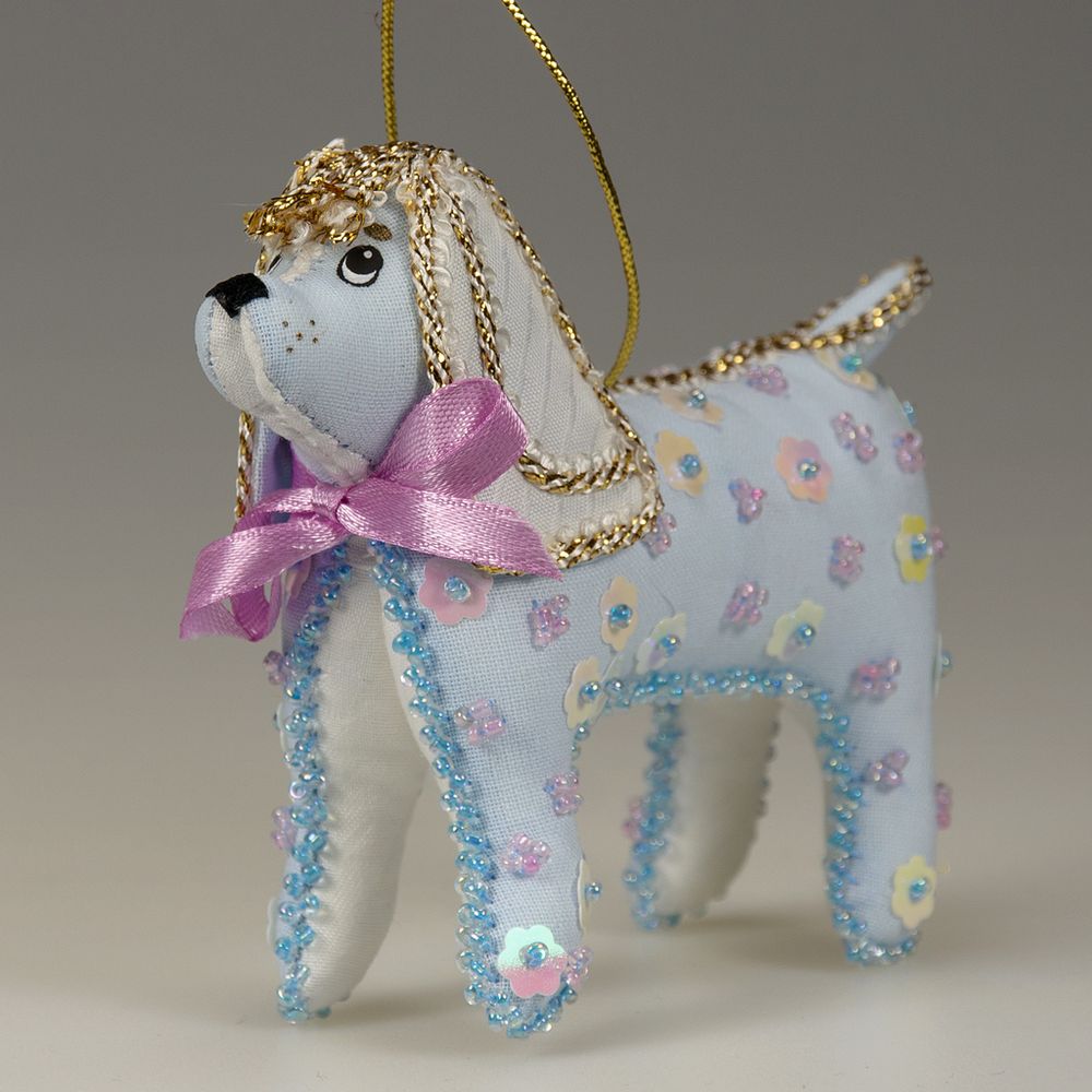 Бисерная ёлочная игрушка Щенок