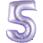 Шар фольгированный Цифра 5 101 см (Лаванда)
